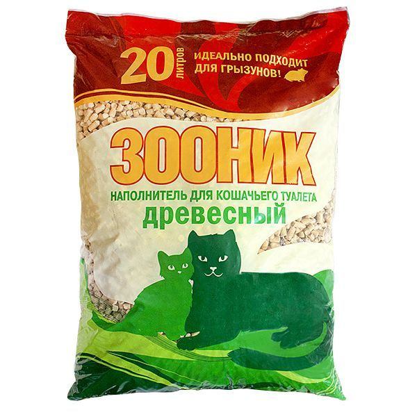 Наполнитель для кошачьего туалета древесный Зооник 20л - купить с ...