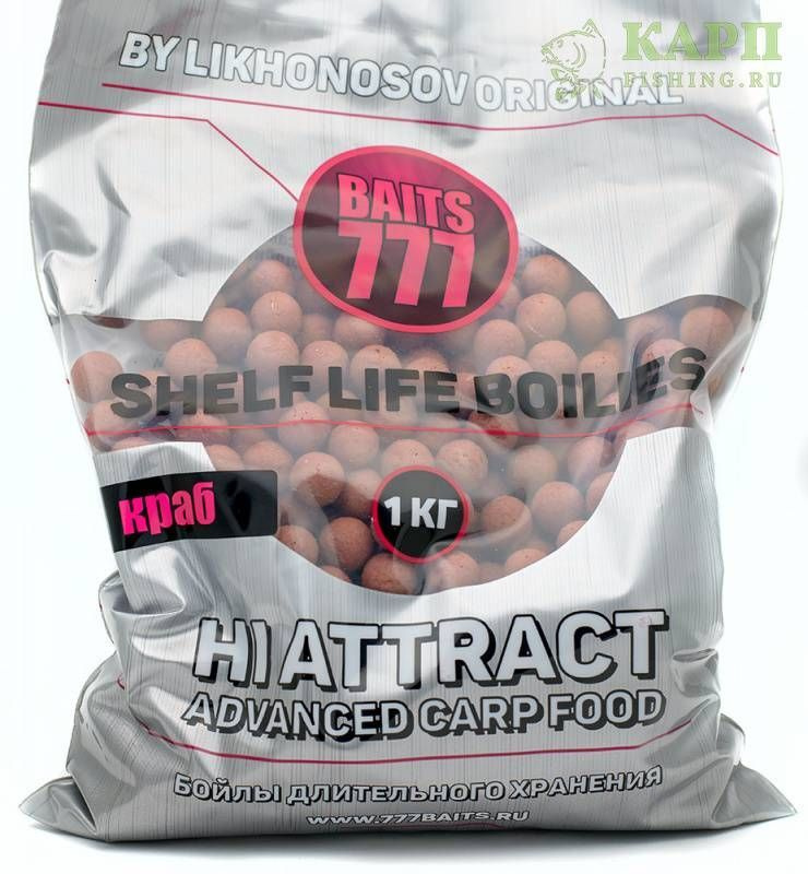 Бойлы тонущие 777 Baits Краб 14мм 1Kg #1