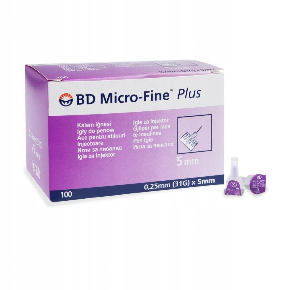 Иглы для шприц-ручки БД Микрофайн 5мм. BD Micro-Fine Plus, 0,25мм (31G ...