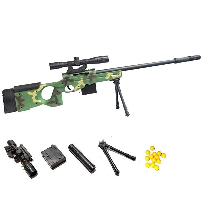 Детская пневматическая снайперская винтовка AWM L92 CAMO с глушителем и ...