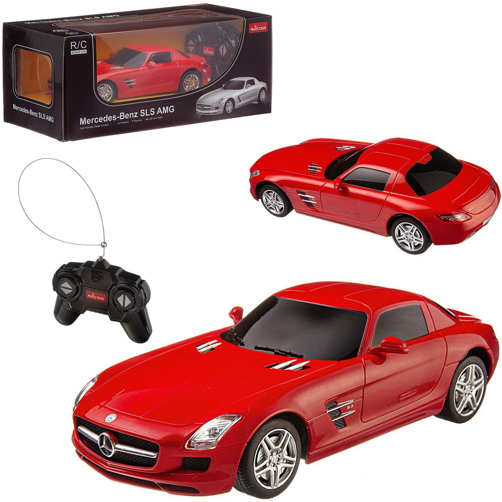 Машина р/у 1:24 Mercedes SLS AMG, цвет красный 2.4G - купить с доставкой по  выгодным ценам в интернет-магазине OZON (285670995)