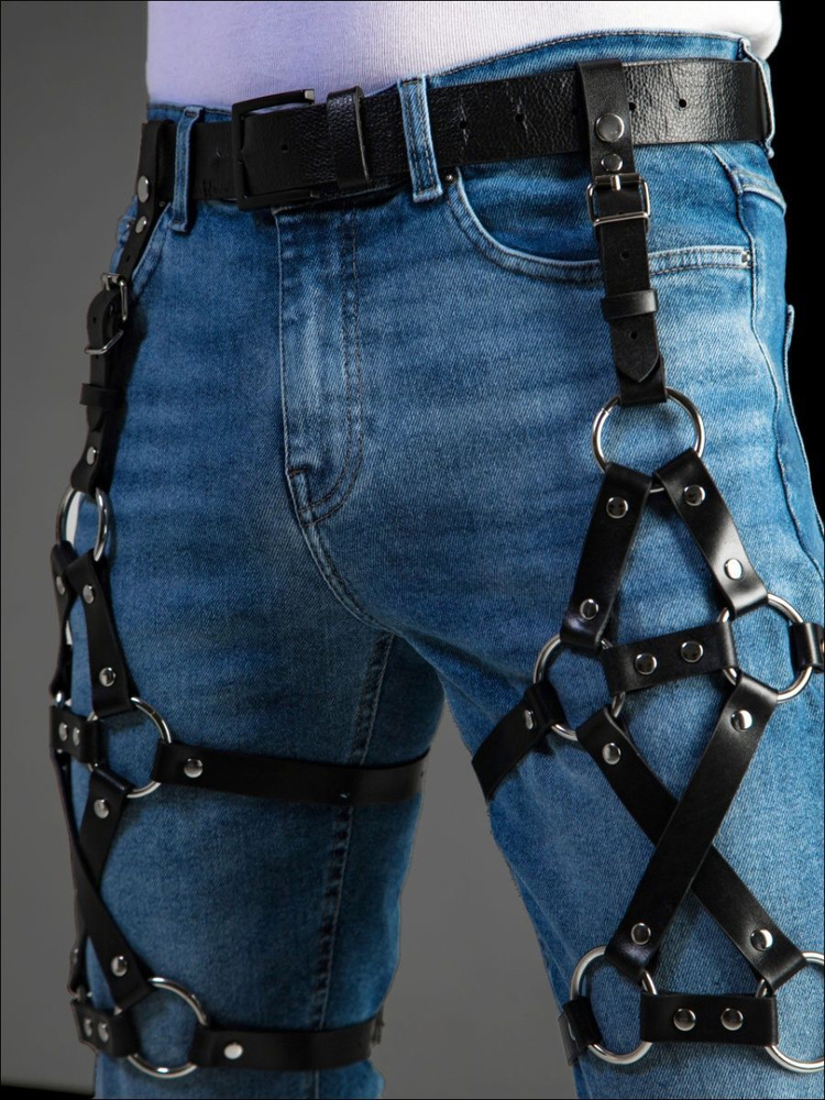 Портупея мужская стильная на бедра из натурально кожи - размер - ml ...