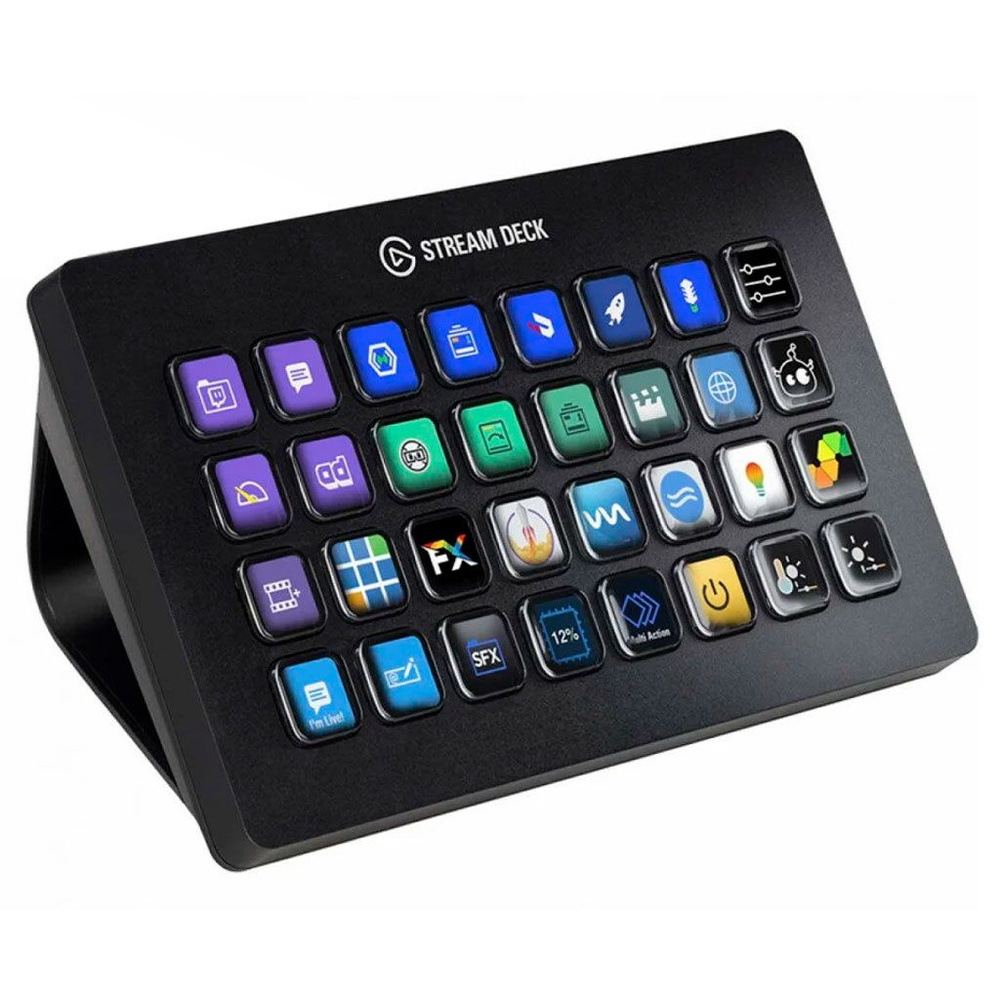 Elgato Клавиатура проводная Stream Deck XL, Русская раскладка, черный #1 