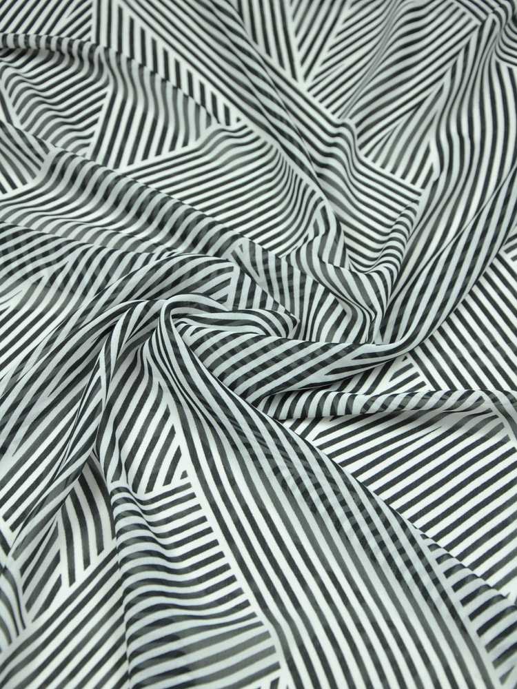 Шифон принт 150*150см, полоски геометрия, ткань для платья, парео ...