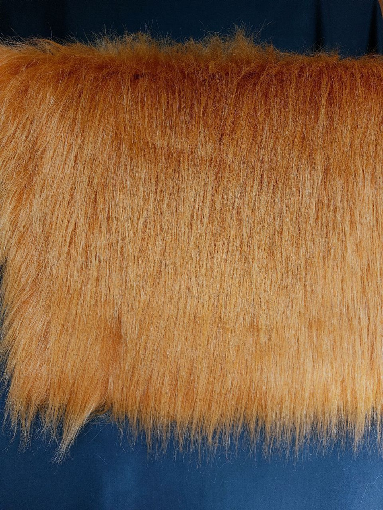 Мех искусственный для рукоделия, длинноворсовый рыжий, 50Х50 см ...