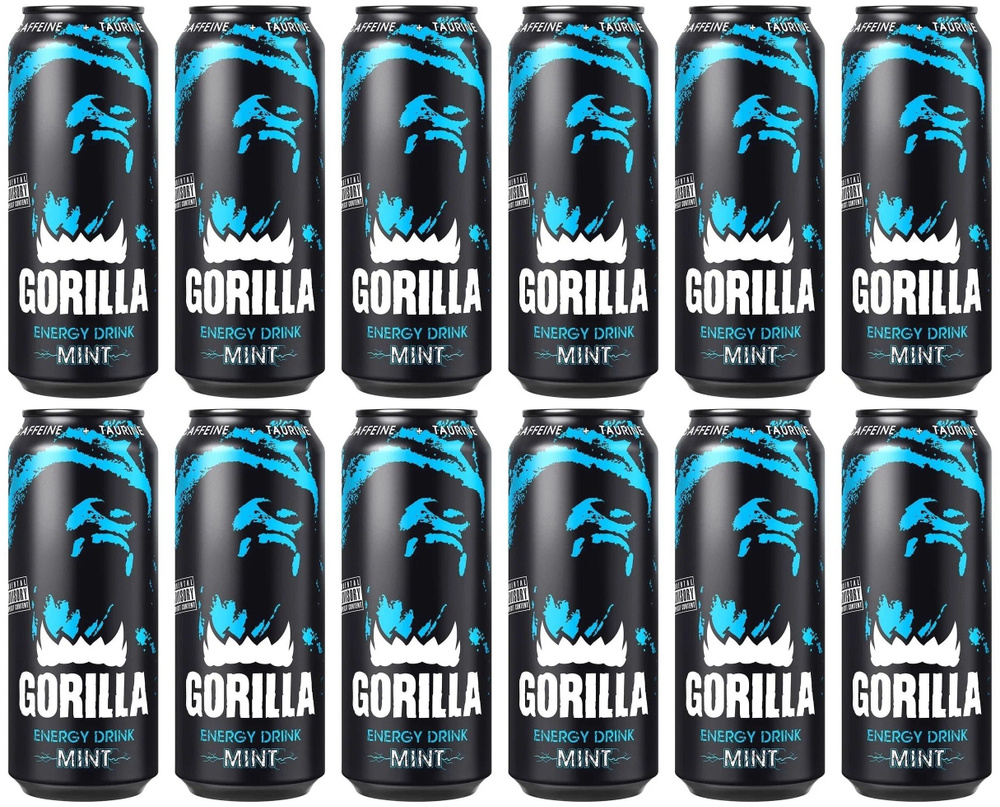 Энергетический напиток Горилла Мята (Gorilla Mint) 0.5 л ж/б упаковка 12 штук  #1