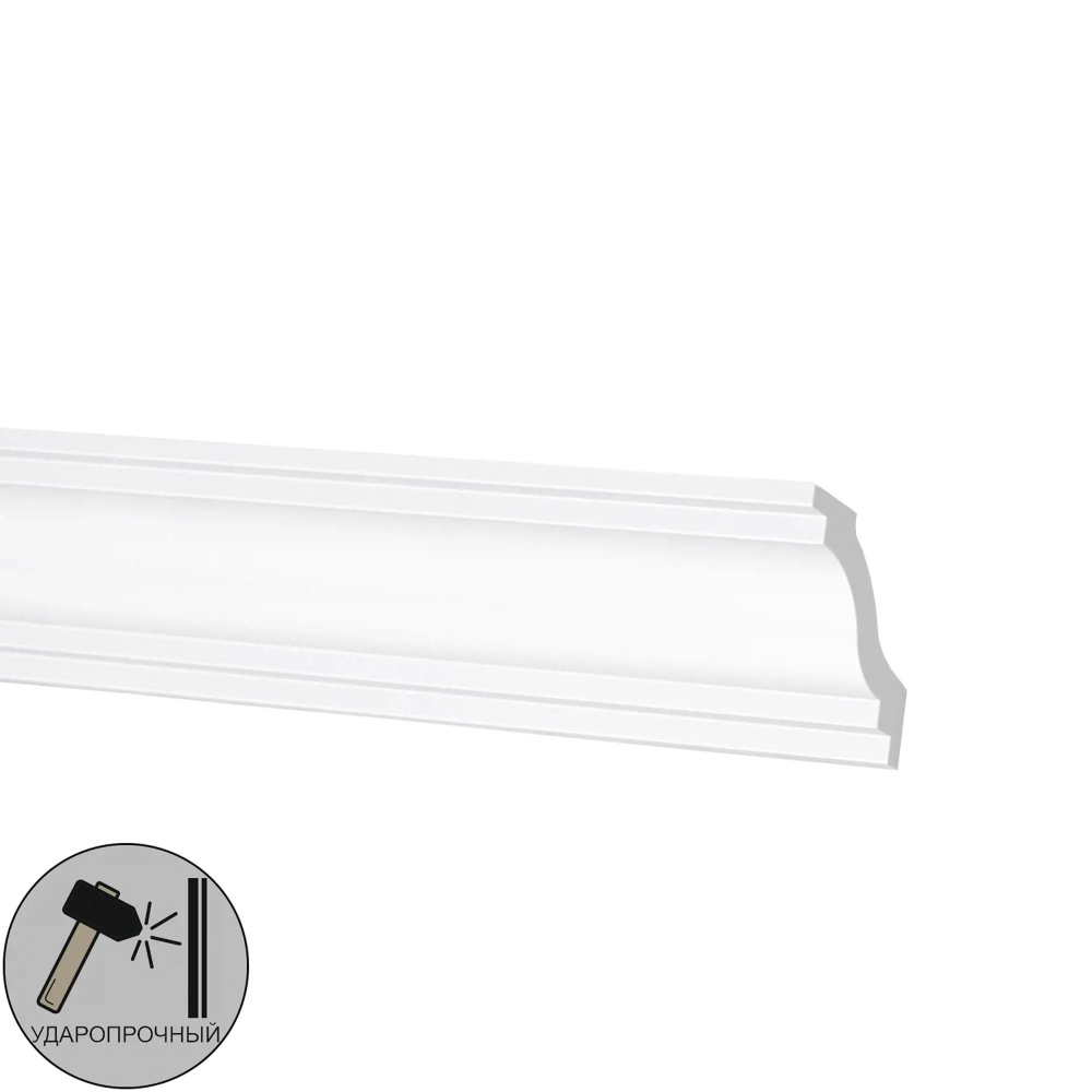 Плинтус потолочный полистирол ударопрочный белый 40х40х2000 мм - купить ...