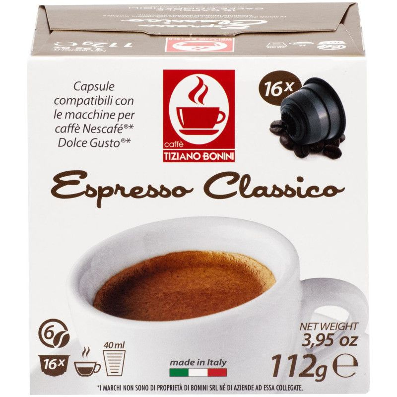 Кофе в капсулах Caffe Tiziano Bonini Classico натуральный жареный молотый, 16х7г  #1
