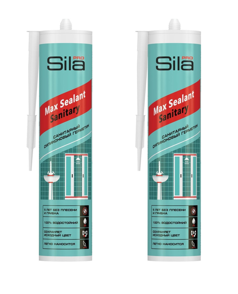 Герметик силиконовый санитарный белый 280мл Sila PRO Max Sealant Sanitary SS2804 2шт  #1