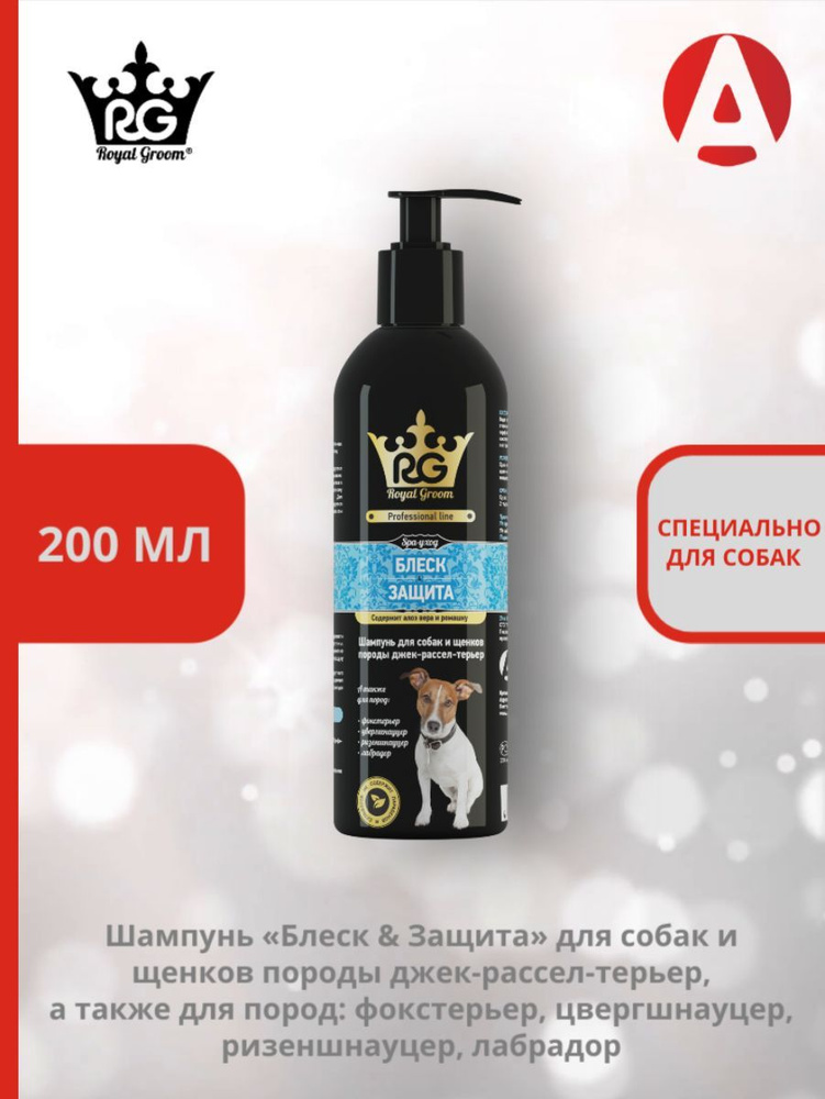 Шампунь Apicenna Royal Groom Блеск & Защита, для собак и щенков породы ...