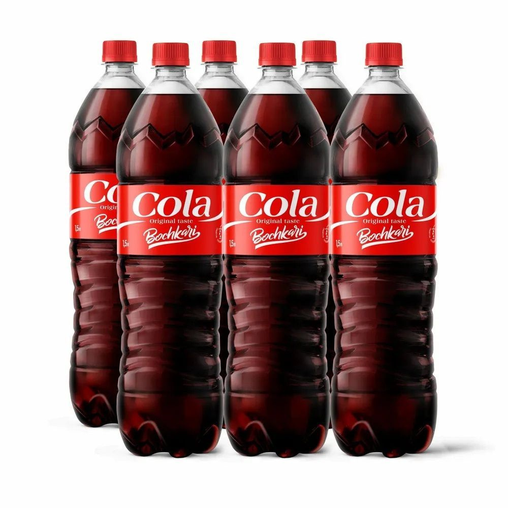 Газированный напиток Кола (Cola) Бочкари 1.5л, упаковка из 6 бутылок ...