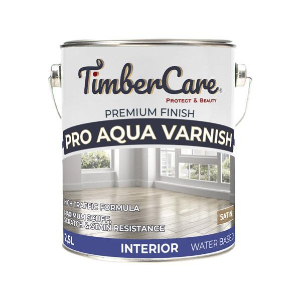 Лак профессиональный износостойкий TimberCare Pro Aqua Varnish на водной основе, быстросохнущий, полуглянцевый/semi-gloss, #1