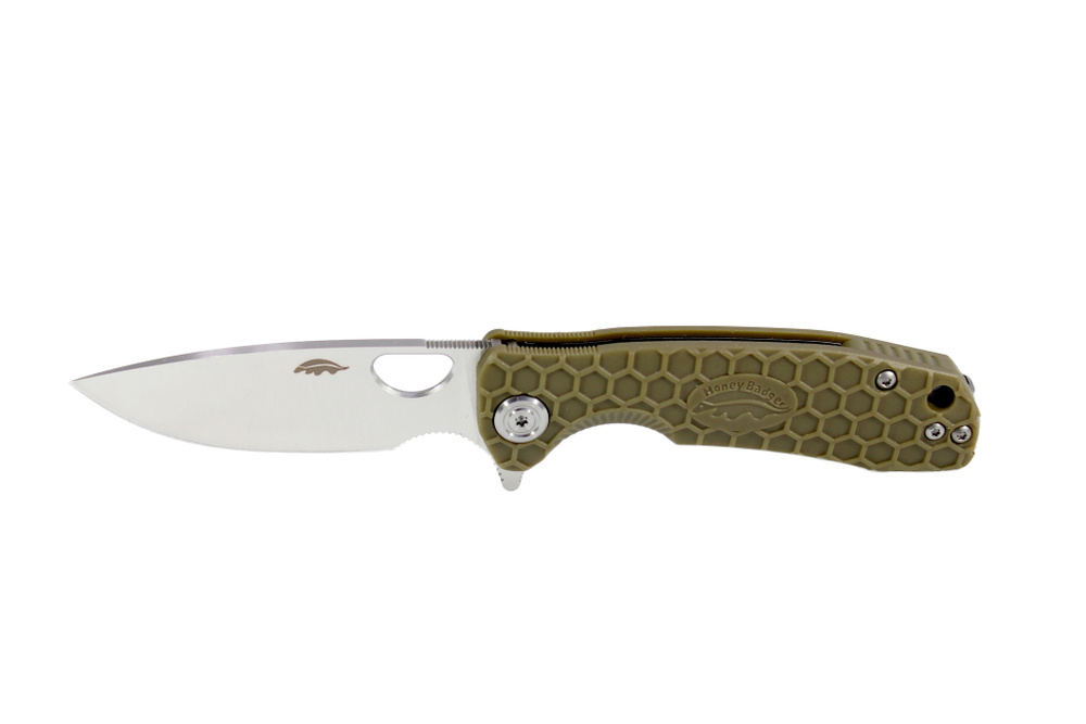 Нож складной туристический Honey Badger Flipper L с зелёной рукоятью #1