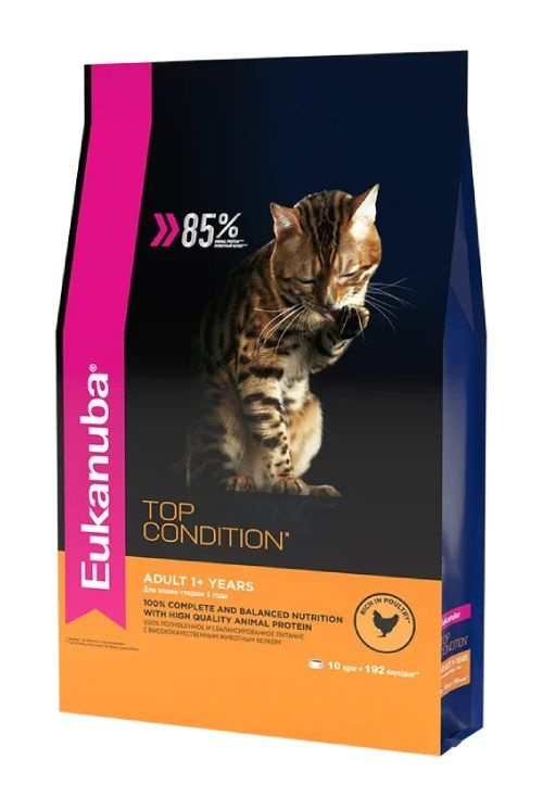 Сухой корм Eukanuba Cat для взрослых кошек, с домашней птицей, 400 гр  #1