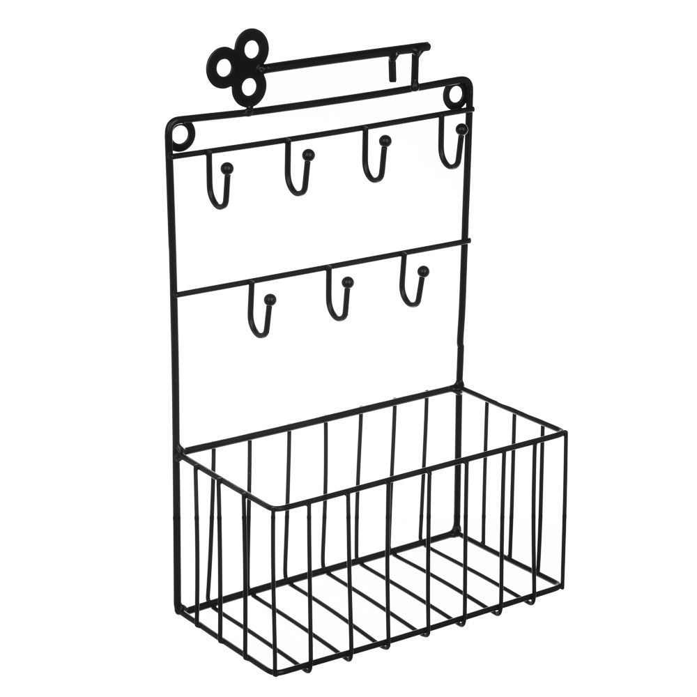 Ключница металлическая настенная для прихожей, 7 крючков  #1
