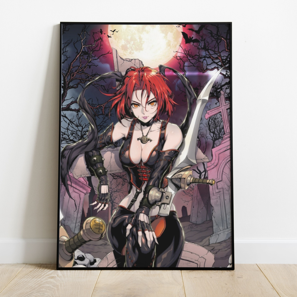 Плакат на стену для интерьера Bloodrayne (Бладрейн 1) / Постер по игре формата А4 (21х30 см) #1