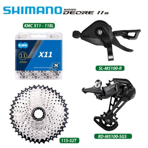 SHIMANO DEORE SL-M5100(Нет окон) Велосипедная трансмиссия, 11 скоростей, цепь KMC X11, кассета SUNSHINE #1