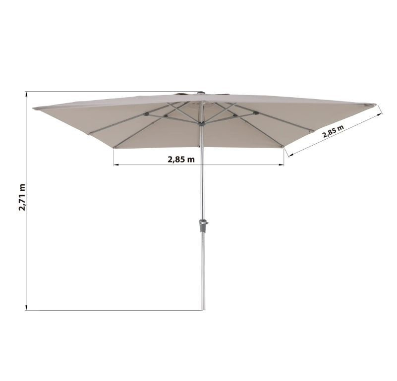 Зонт с центральной опорой 285х285 h271см, квадрат серо-коричневый  #1