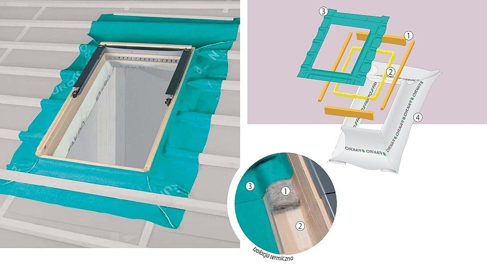 Оклад Fakro XDК 78х140см для гидро-паро-теплоизоляции мансардных окон ...