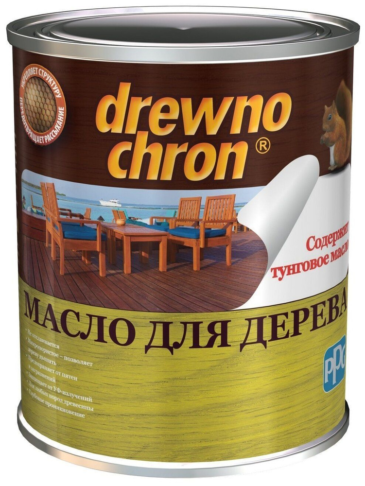 Drewnochron Olej do drewna/Древнохрон, 0.75л,Цвет Тик,масло для дерева  #1