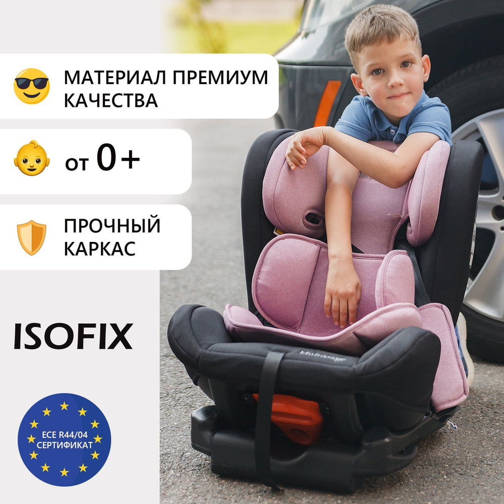 Автокресло детское с isofix от 0 до 12 лет, для малышей, детей весом от 0 до36 кг., группа 0+/1/2/3, автомобильное кресло с изофикс, Martin noirMultistage цвет Pink Powder - купить