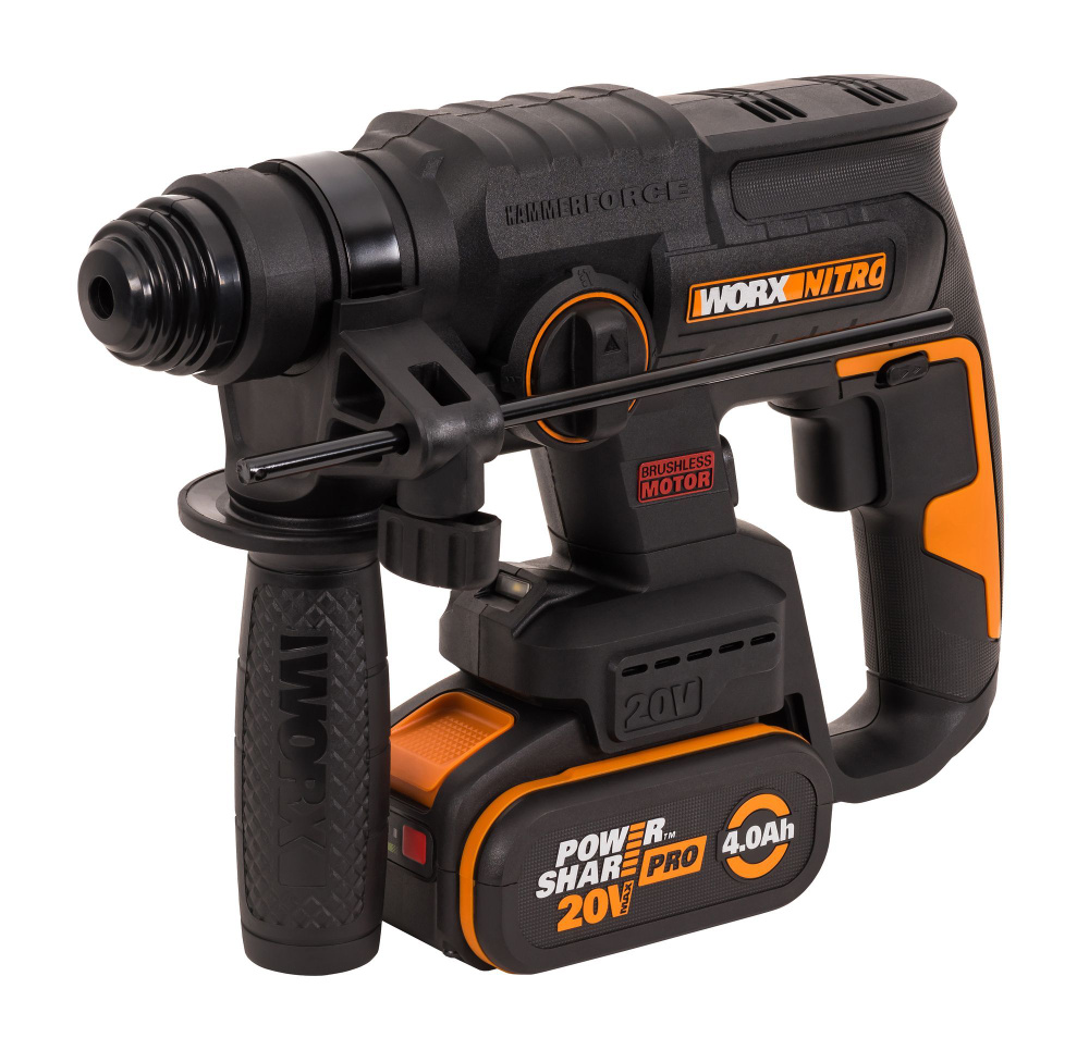 Аккумуляторный перфоратор с бесщеточным мотором Worx Nitro WX381, 20 В ...