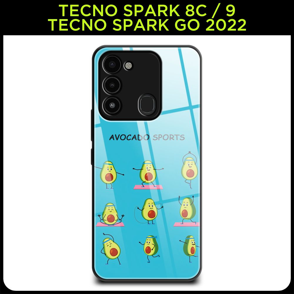 Стеклянный чехол на Tecno Spark Go 2022/8С/9 / Текно Спарк Гоу 2022/8С/9 с  принтом 