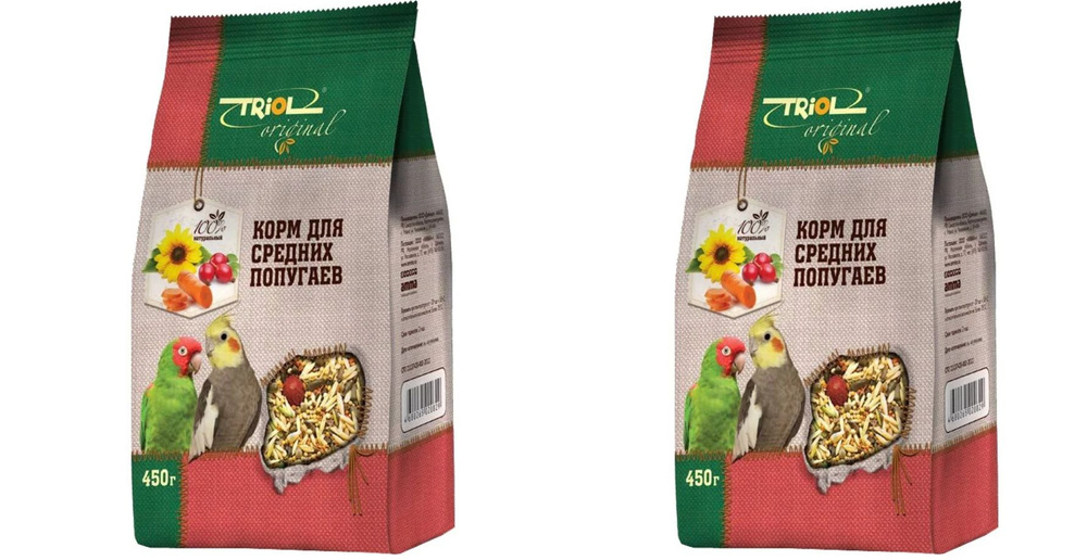 Triol Корм для средних попугаев, 450 г, 2 шт #1