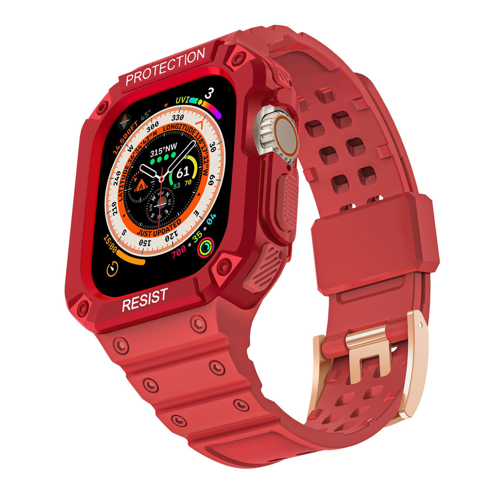 Ремешок для Apple Watch 40/41 mm с усиленным защитным бампером Red  #1