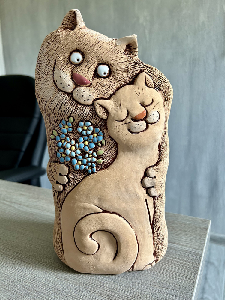 Ваза Влюбленные коты с незабудками - купить вазу в интернет-магазине OZONпо выгодной цене (1218886401)