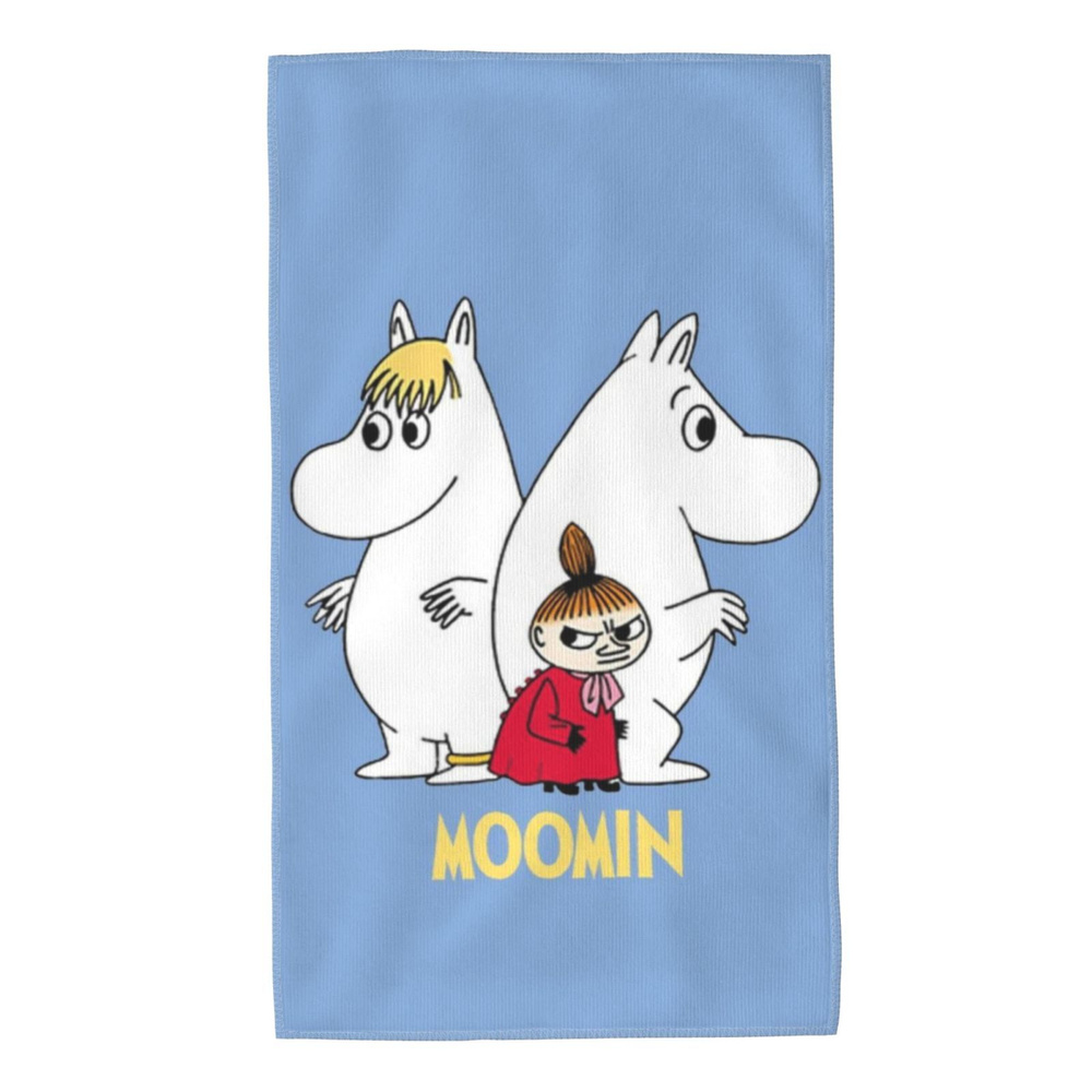 Moomin Полотенце для лица, рук Moomin, Микроволокно, 40x70 см, сиреневый, 1 шт.  #1