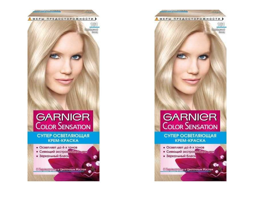 Garnier Краска для волос Color Sensation, тон 101 Платиновый блонд, 110 мл - 2 шт  #1