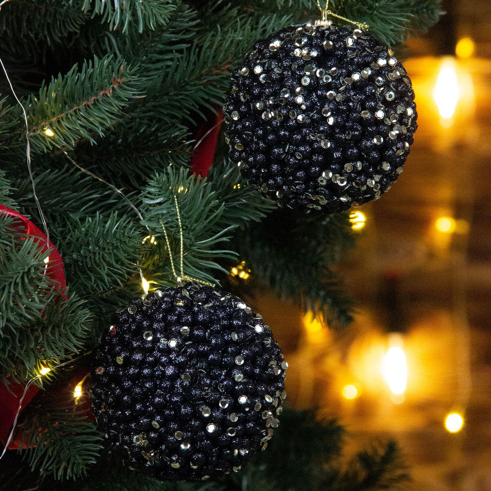 Деревянные новогодние шары и колокольчики на елку
