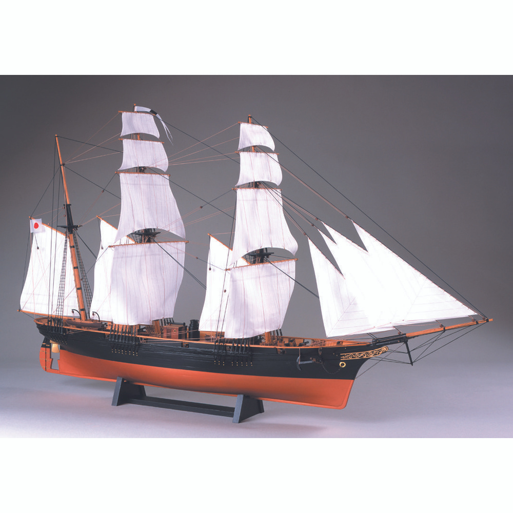 гибридный корвет Kanrin Maru с парусами, Япония 1853 год, 820х487х203 мм,  М.1:75, сборная модель парусного корабля из дерева, Woody Joe (Япония) -  купить с доставкой по выгодным ценам в интернет-магазине OZON (213577156)