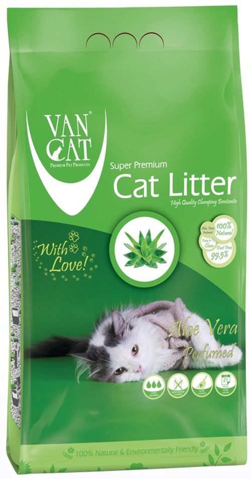 Van Cat Комкующийся наполнитель без пыли с ароматом Алое вера, пакет (Aloe Vera), 5 кг  #1