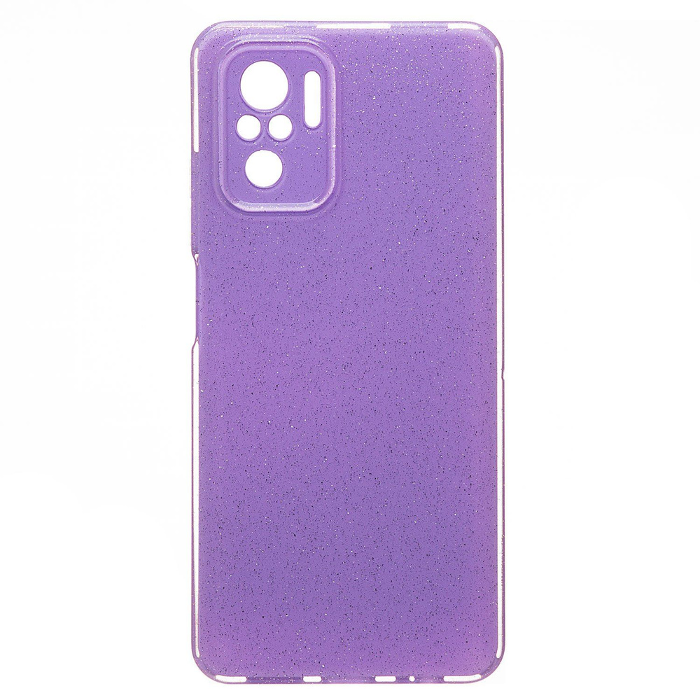 Чехол для Xiaomi Redmi Note 10 (M2101K7AG), 10S (M2101K7BL) силиконовый с блестками №3 <светло-фиолетовый> #1