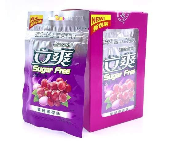 Lishuang Sugar Free, Конфеты освежающие, БЕЗ САХАРА, Виноград, 12 пачек по 15гр, Китай  #1