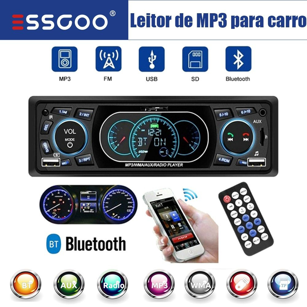 1 Din-12V Автомобильный стерео аудиоплеер Bluetooth FM Mp3  Usb/Aux/Автомобильная электроника In-Sh - купить в интернет-магазине OZON с  доставкой по России (1255930478)