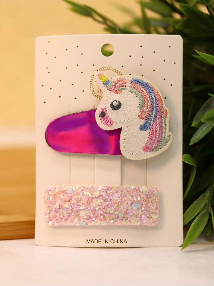 Набор заколок для волос "Shine unicorn", purple, 2 шт. в наборе #1