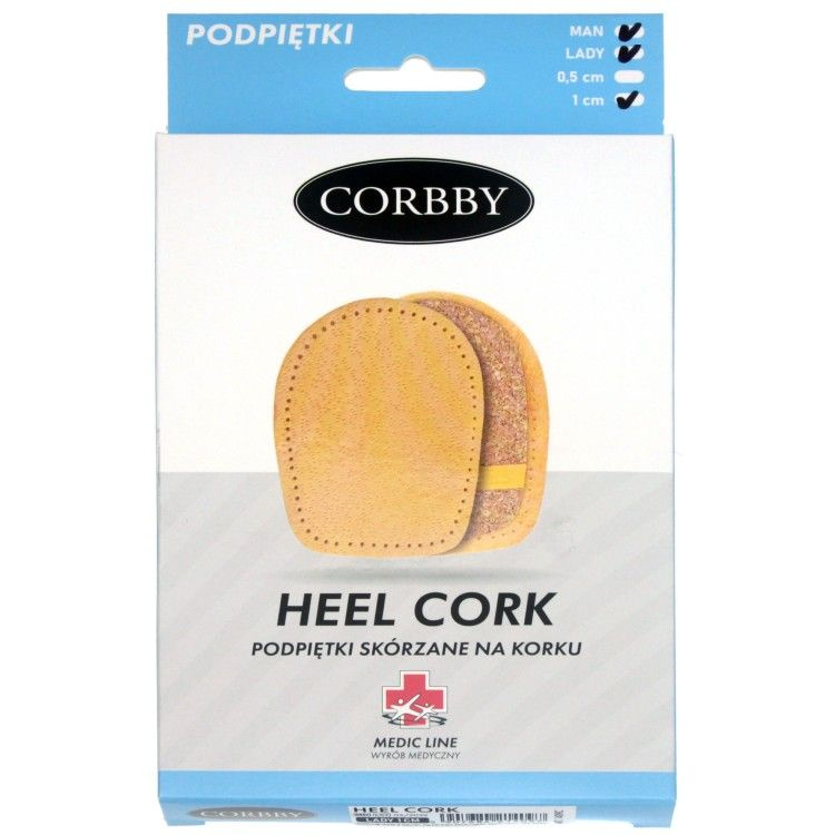 Подпяточник 1 см. CORBBY HEEL Cork, из натуральной кожи и пробки., Женский  #1