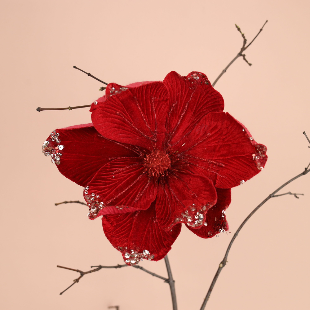Искусственный цветок Магнолия Red Velvet 25 см #1