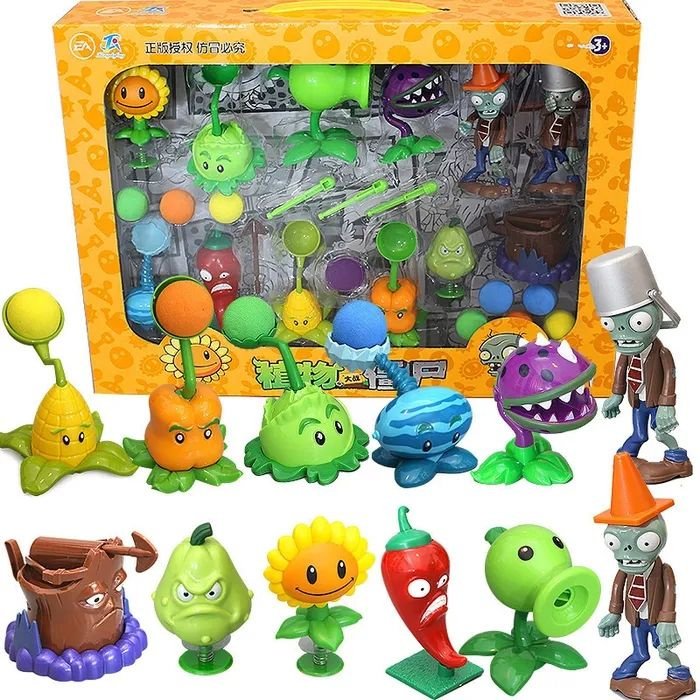 Plants vs Zombies set / Растения против зомби (Set. 4-14см )/Подарок ...