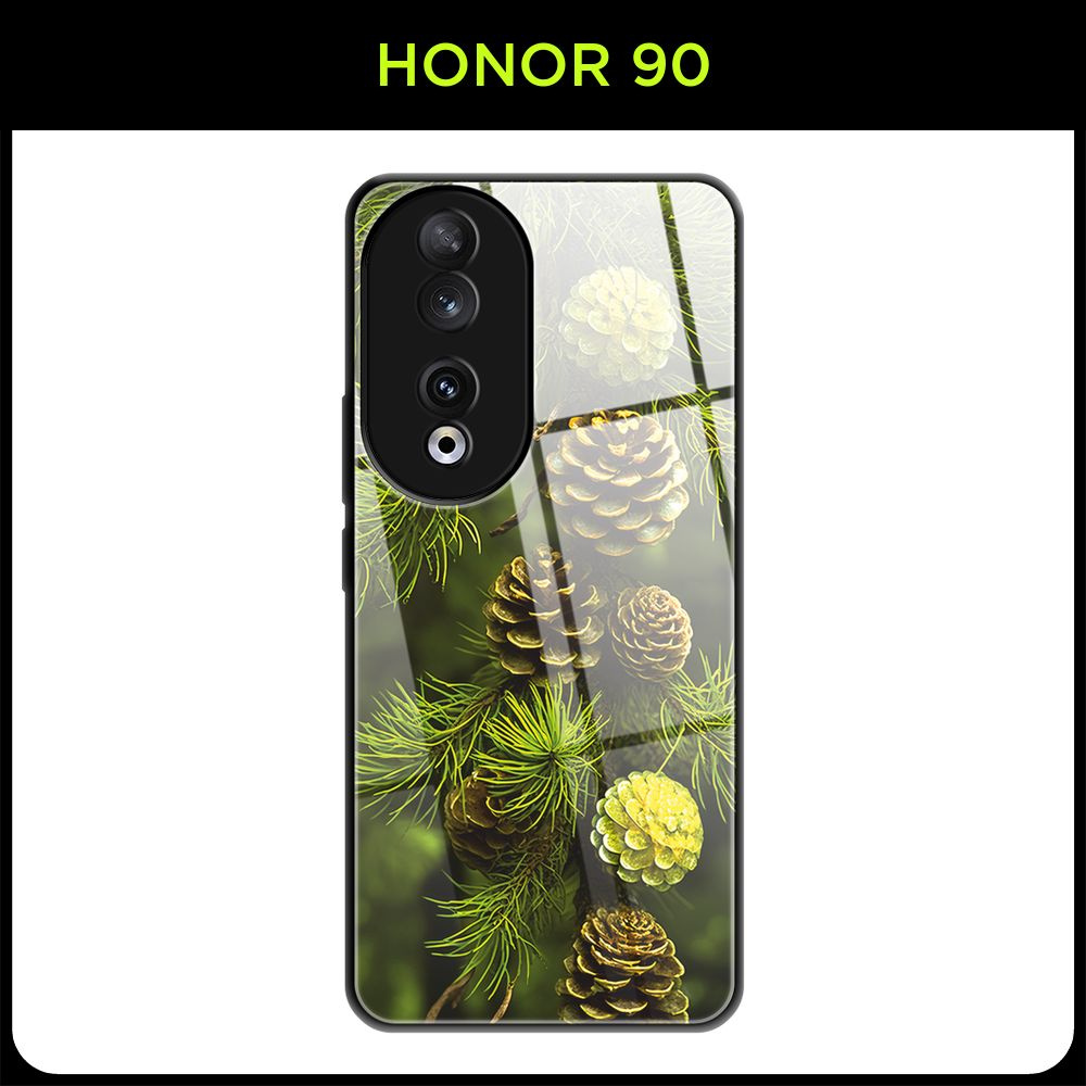 Стеклянный чехол на Honor 90 / Хонор 90 с принтом 