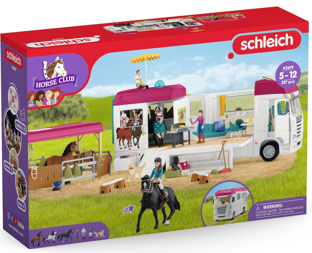 Фигурки Schleich Horse Club - Игровой набор Шляйх Конный экипаж - Коневоз - Лошади 42619  #1