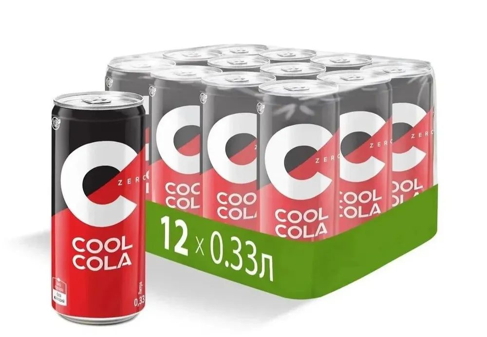 Напиток безалкогольный "Кул Кола без сахара" (Cool Cola Zero) 0,33 л сильногазированный (1296)  #1