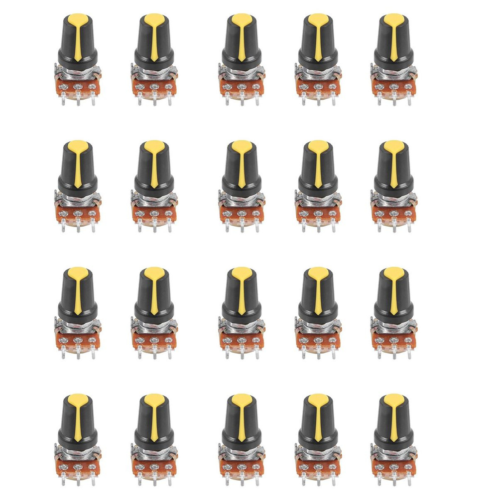 5-ти круговой потенциометр с 3 клеммами, 100 кОм, линейный конус ...