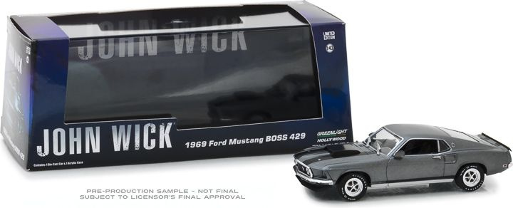 Машинка greenlight 1:43 1969 Ford mustang BOSS 429 - John Wick Collection die cast alloy car model decoration #1