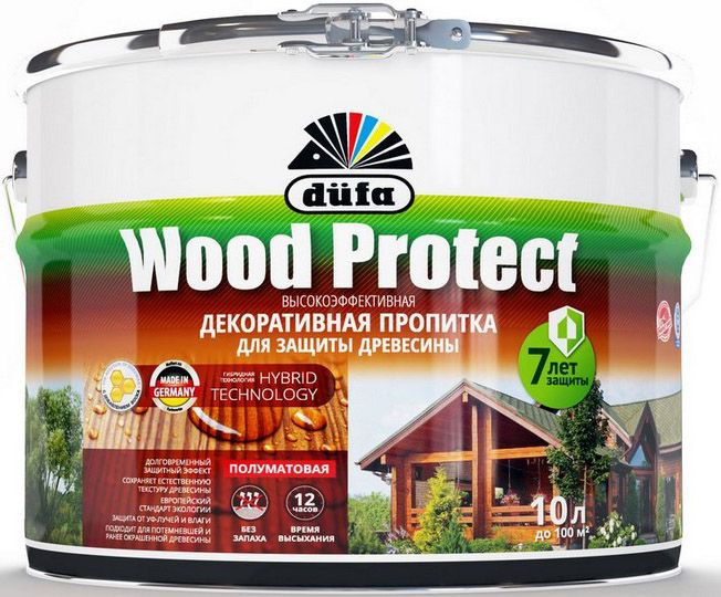 Пропитка Dufa для защиты древесины WOOD PROTECT,тик, полуматовая, 750мл,  #1