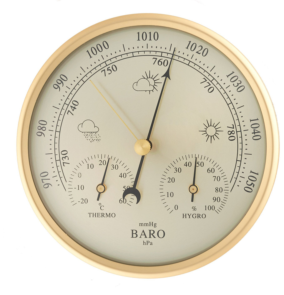 Барометр настенный со встроенным гигрометром и термометром 132THB  #1