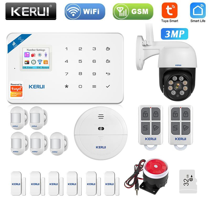 Тревога kerui w181 tuya умный дом wifi gsm сигнализация охранная ...
